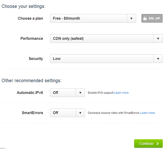 Cloudflare kayıt aşaması