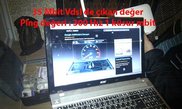 TTNET' in ankastre sorunu olabilir deyip şikayetleri kapattığı binada yapılan direk TTNET hattı modeme takılarak yapılan ölçüm sonuçları.