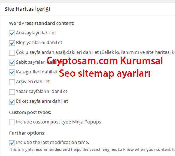 Kurumsal Seo için sitemap ayarları