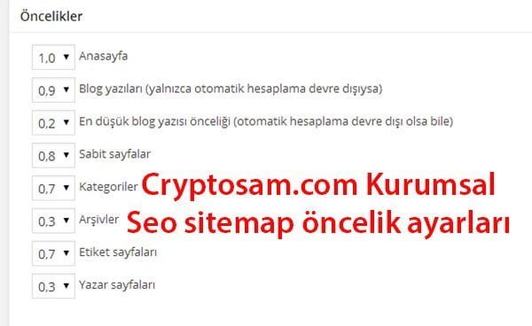 Kurumsal sitelerde sitemap öncelik ayarları